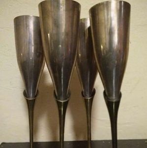 Silver and Brass Champagne Goblet Flute